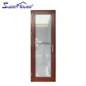 Superhouse Luxurious Balcony Door Wooden Door With Reflective Tinted Glass For Privacy