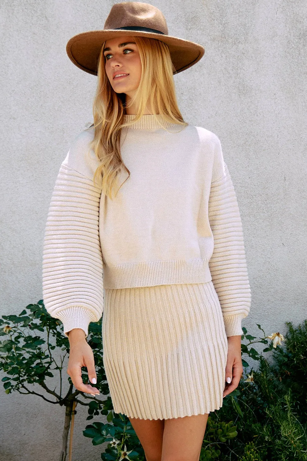 Sweater Weather Pleated Top & Skirt (Sold Seperately)
