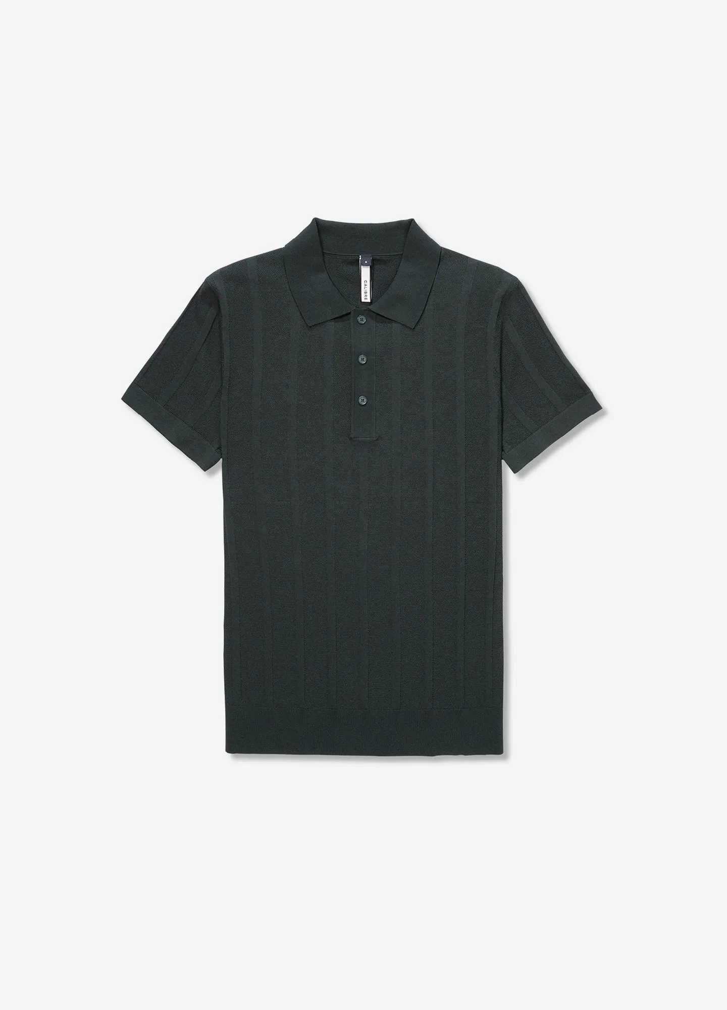 Textured Tech Knit Polo Green