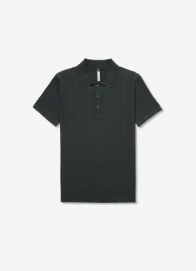 Textured Tech Knit Polo Green