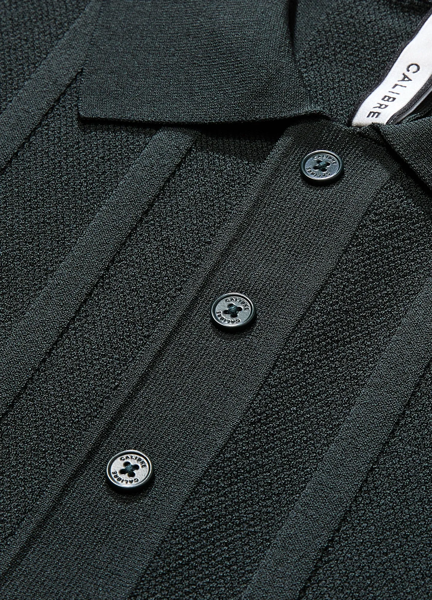 Textured Tech Knit Polo Green