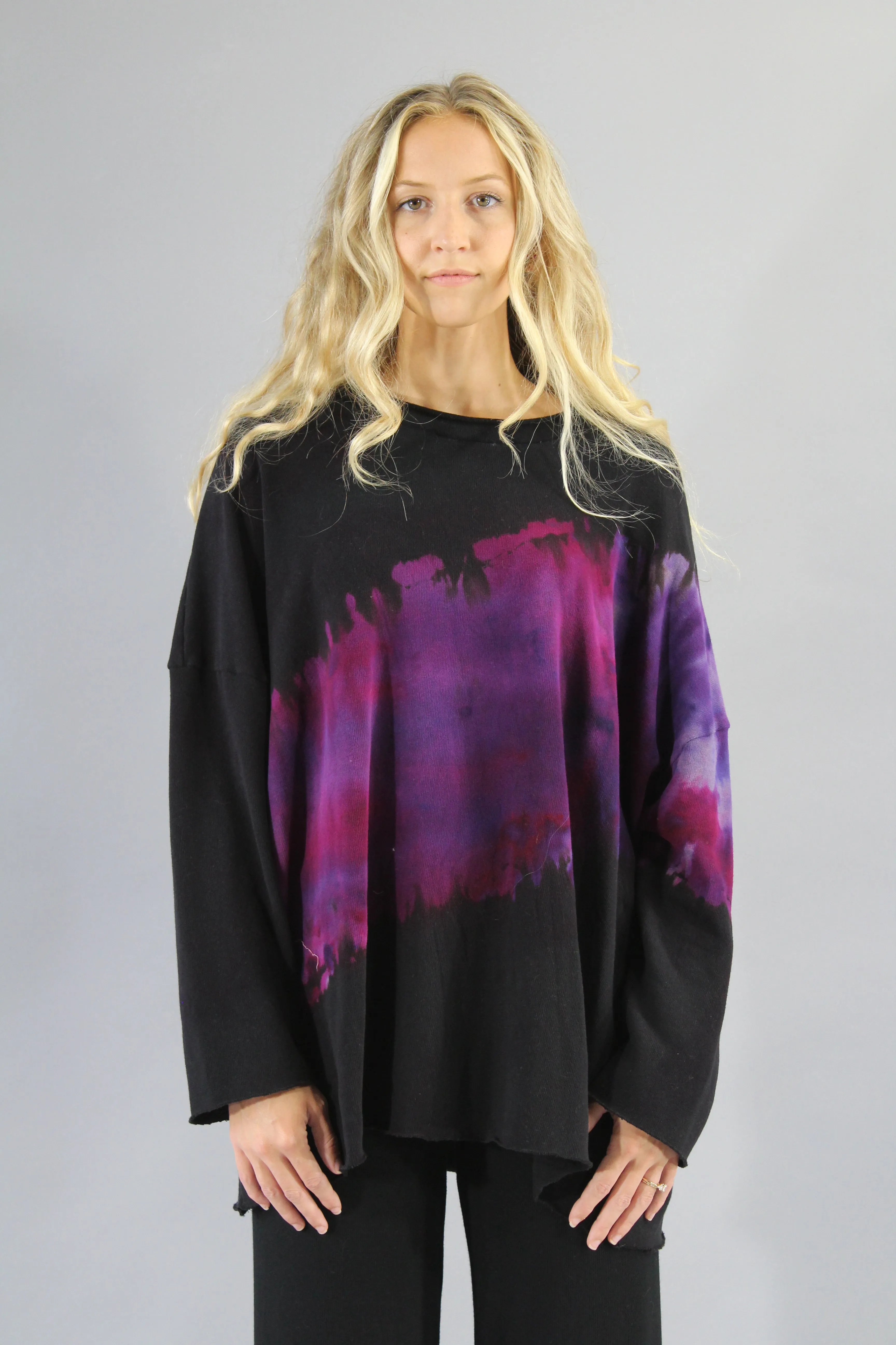 Tunic Sweater Slant Grape