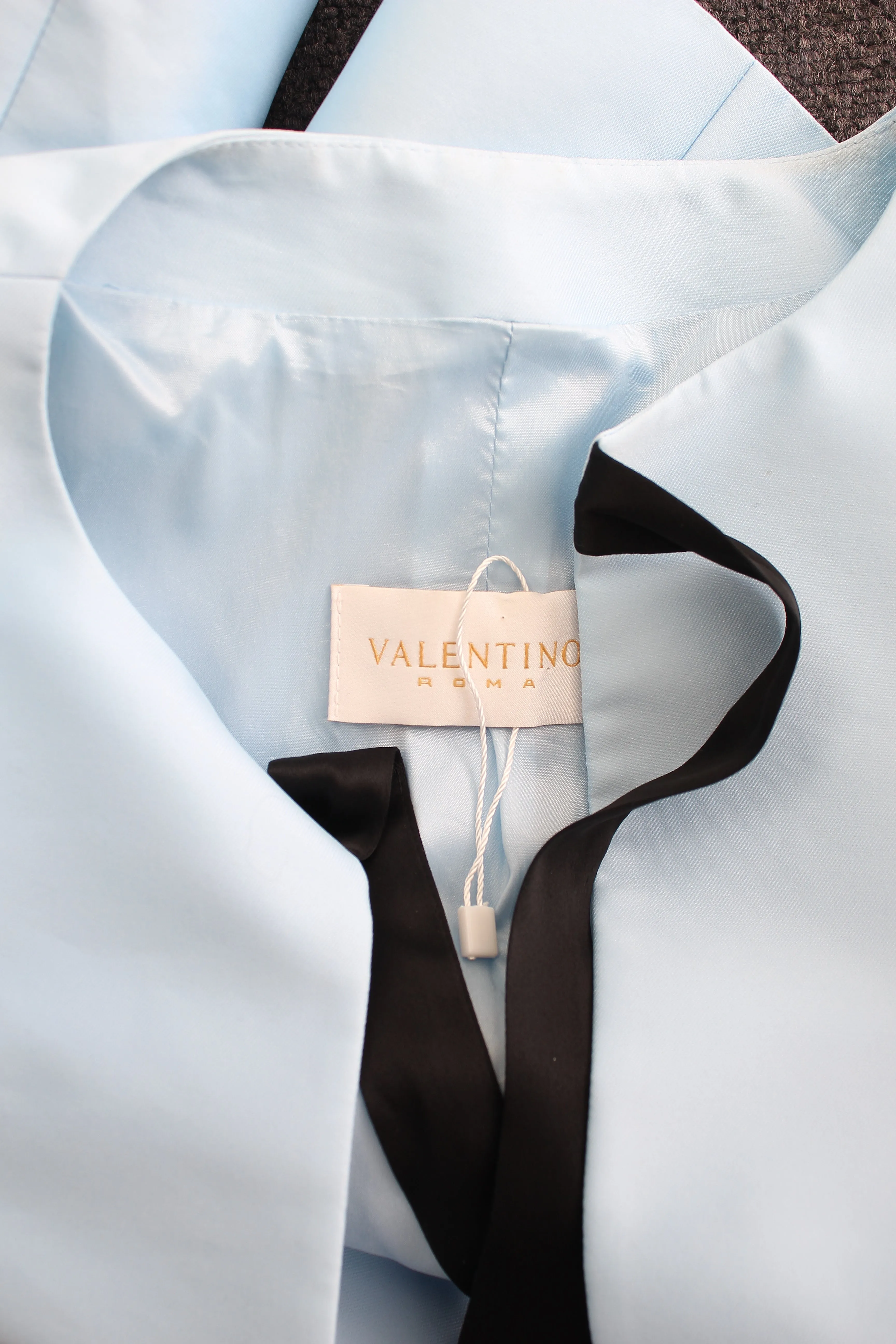 Valentino Tie-Front Cropped Satin Jacket