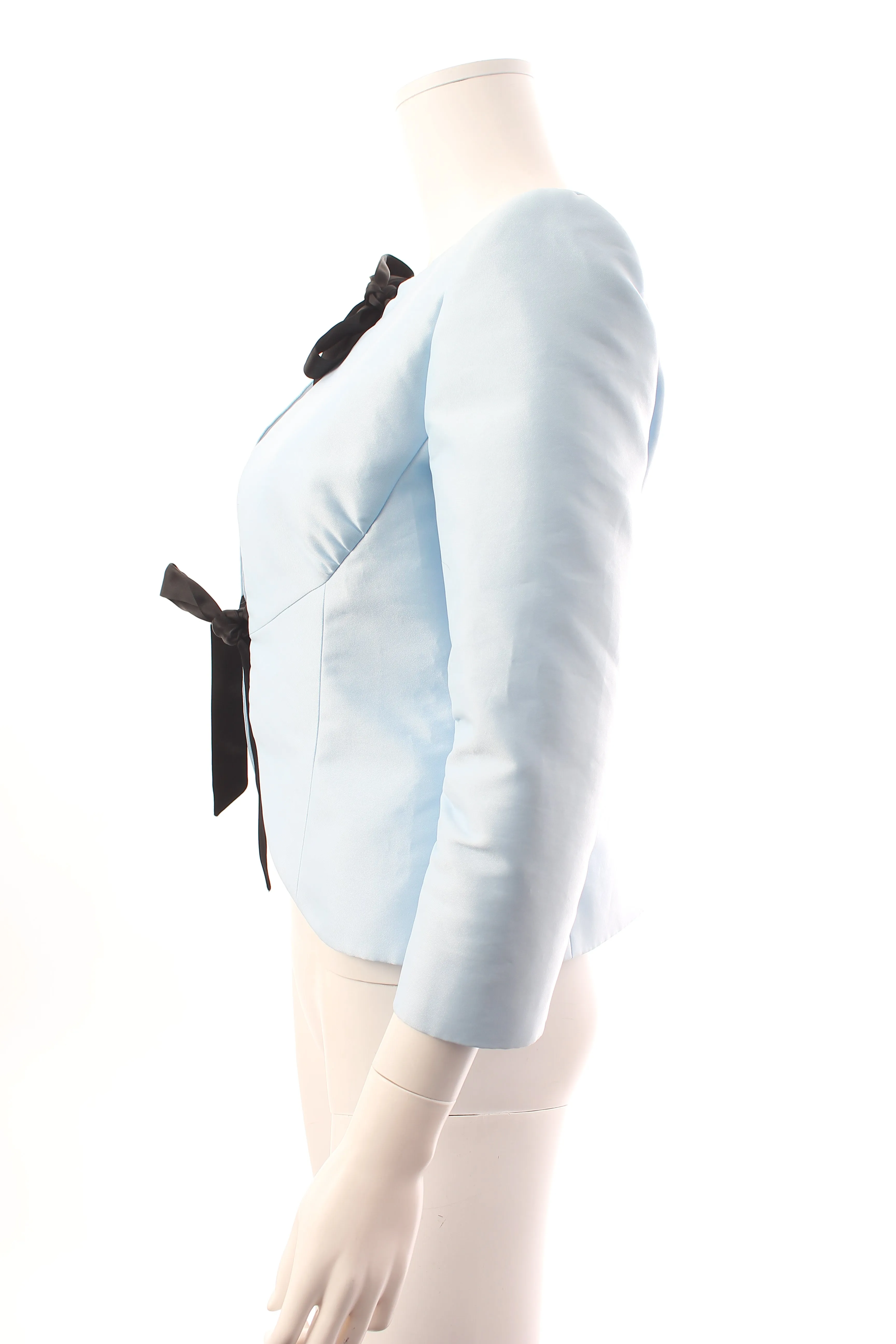 Valentino Tie-Front Cropped Satin Jacket