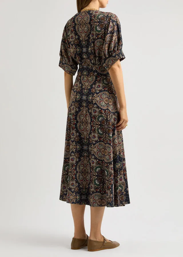 VB Wyatt Dress in Navy Multi
