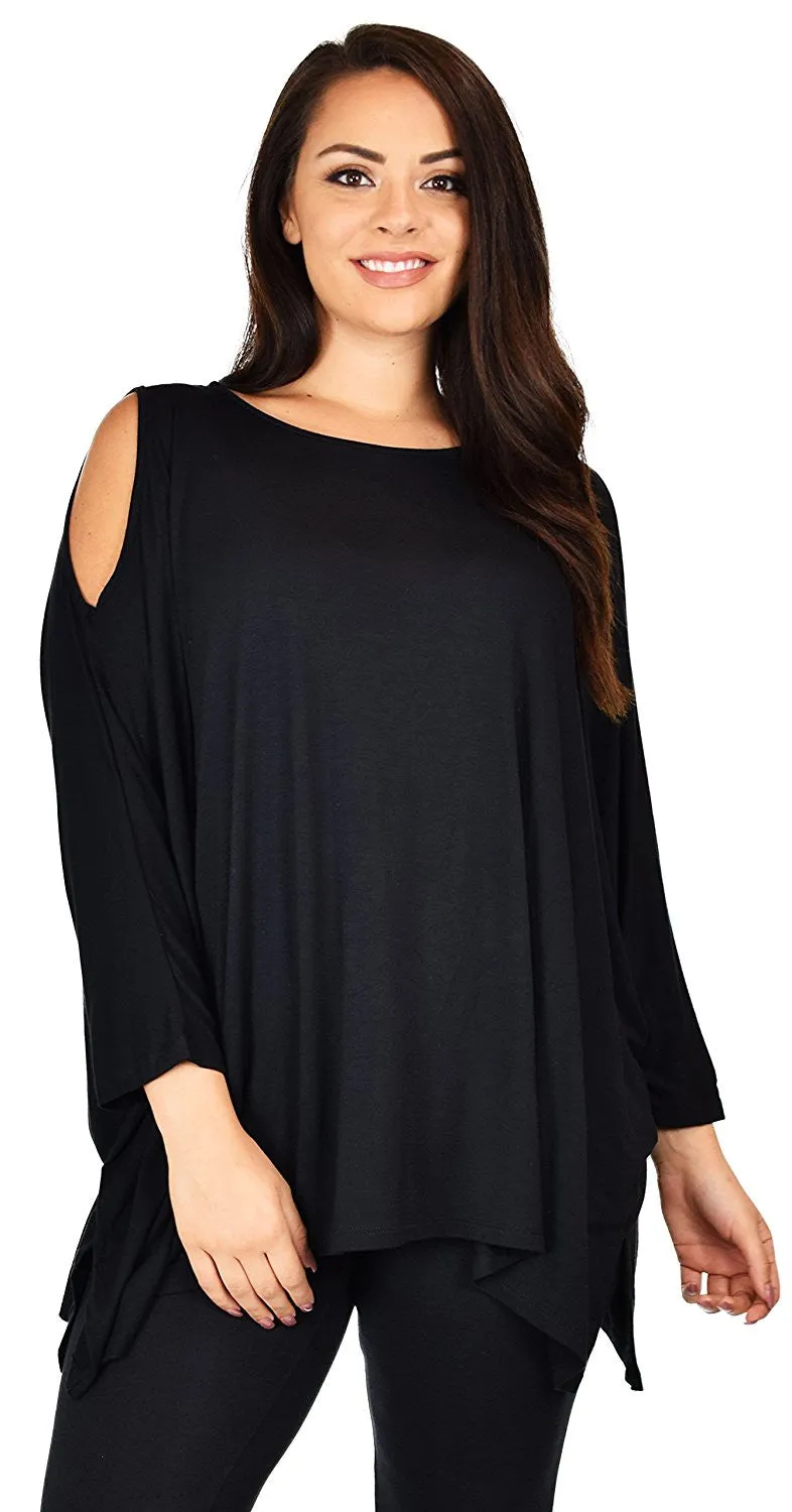 Versatile Tunic Cold shoulder Tunic, Summer Tunic,Plus size Clothing, Lagenlook Top, Plus size Top, Comfortable and Trendy Fits up to 5xl
