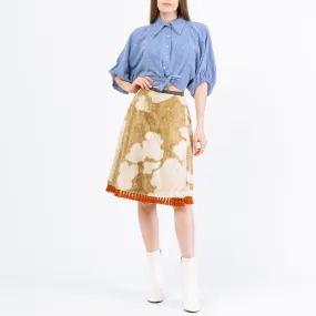 Vintage 70s Western Cow Print Faux Fur Wrap Skirt - Small, 26.5" Waist