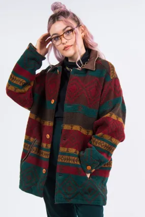 Vintage 90's Eddie Bauer Patterned Wool Coat