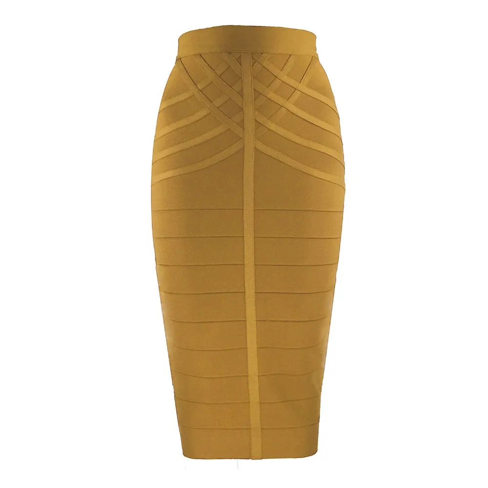 Vintage Bandage Midi Skirt