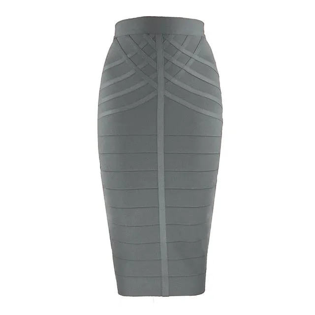 Vintage Bandage Midi Skirt
