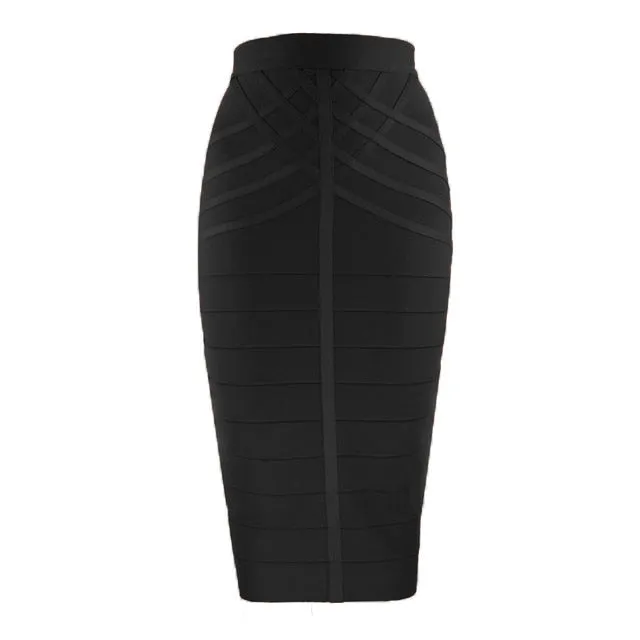 Vintage Bandage Midi Skirt