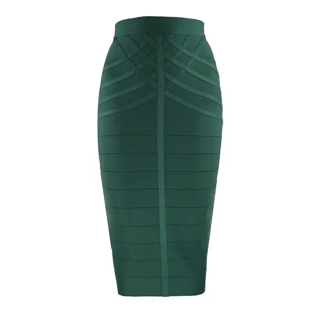 Vintage Bandage Midi Skirt