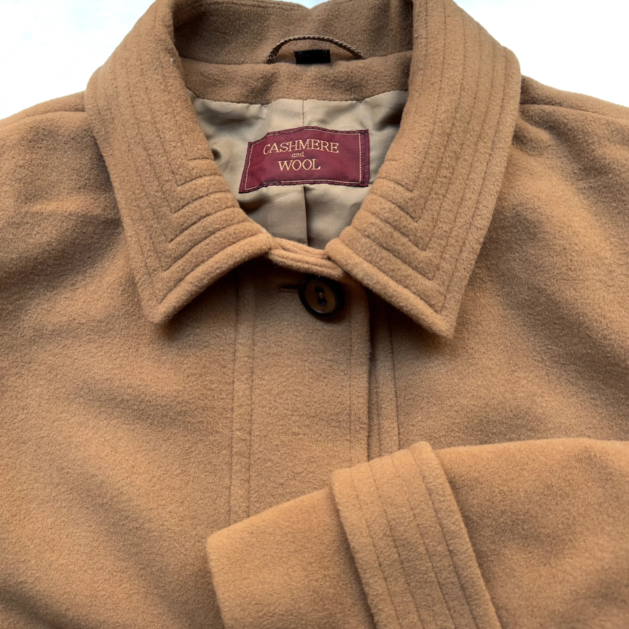 Vintage Beige Wool and Cashmere Coat, size M