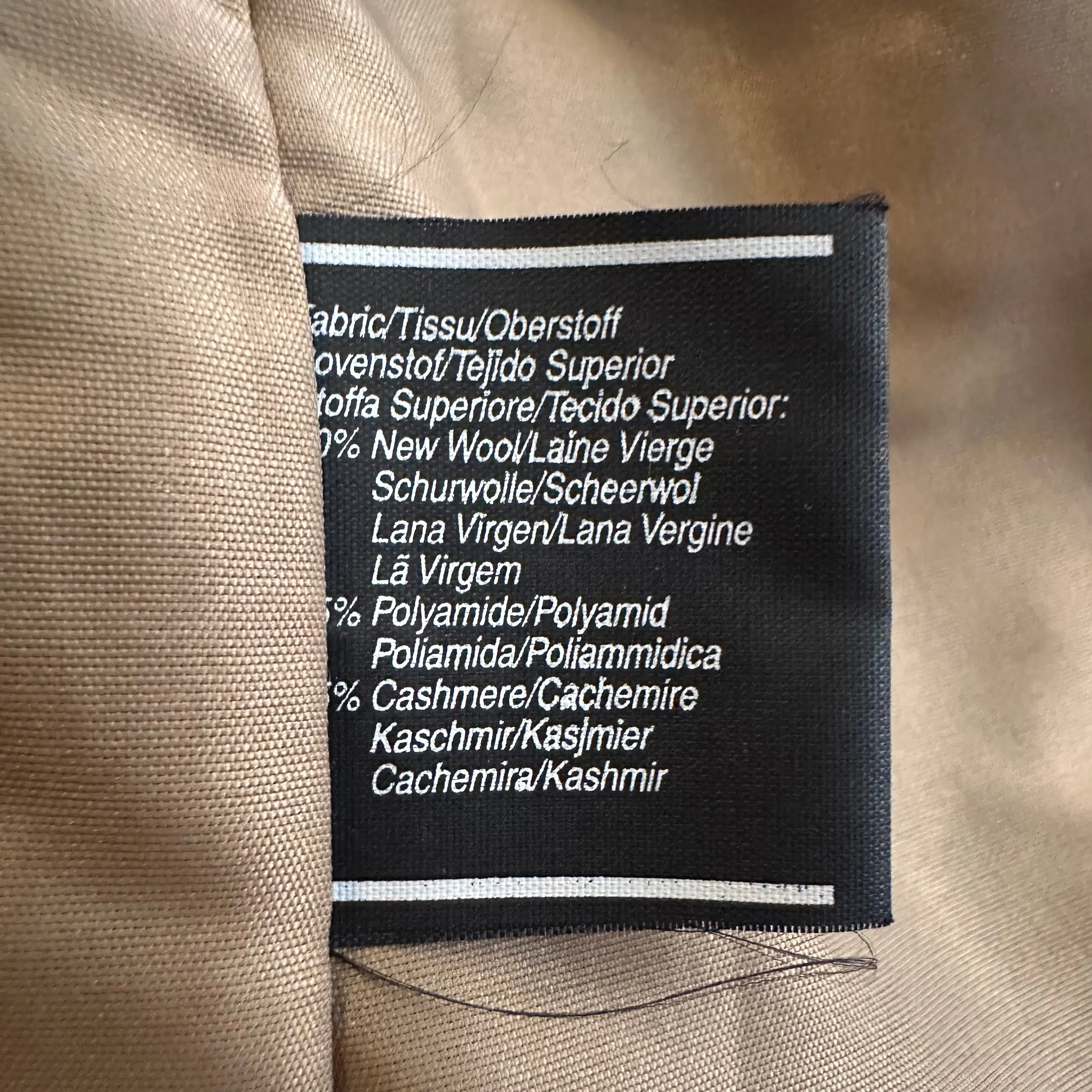 Vintage Beige Wool and Cashmere Coat, size M