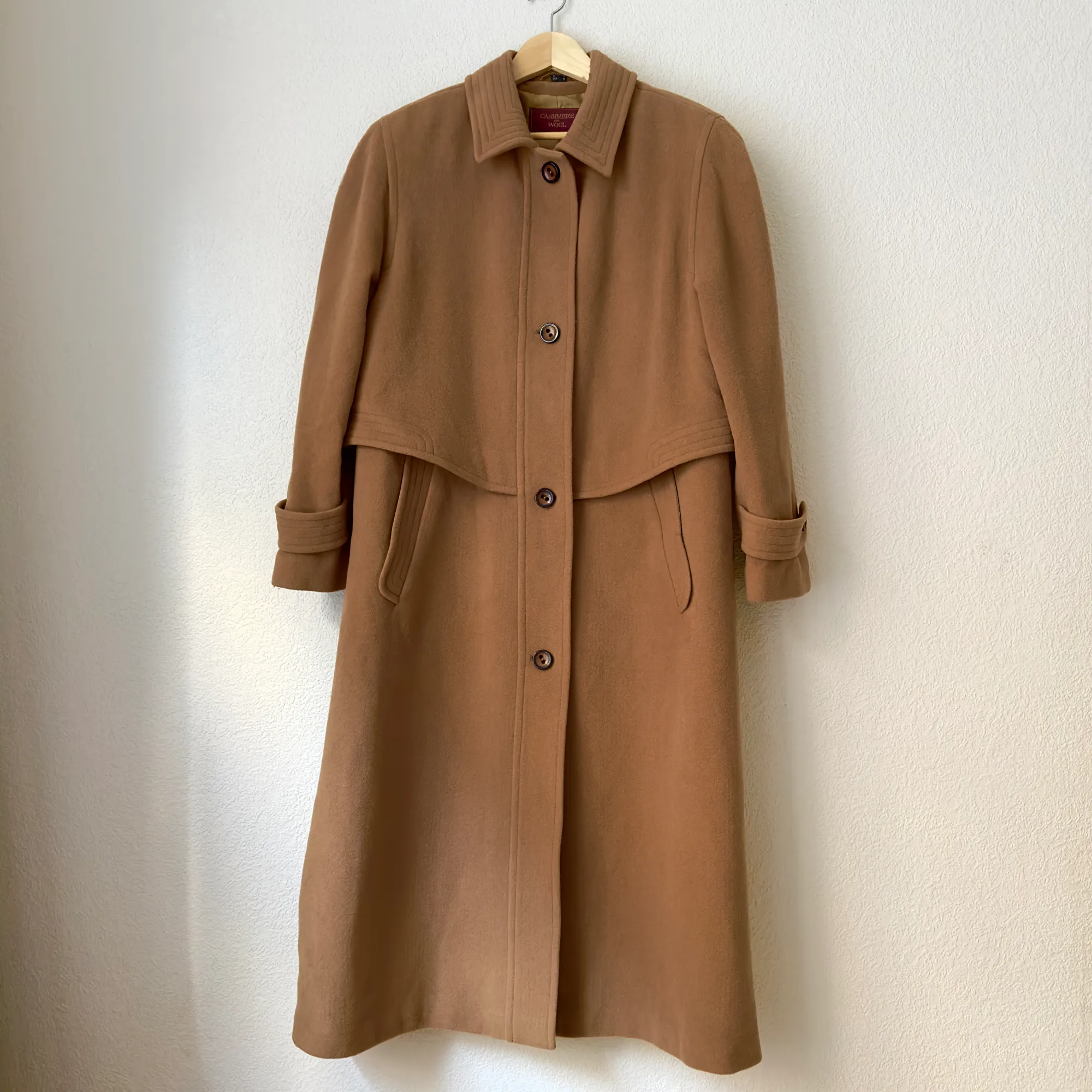 Vintage Beige Wool and Cashmere Coat, size M