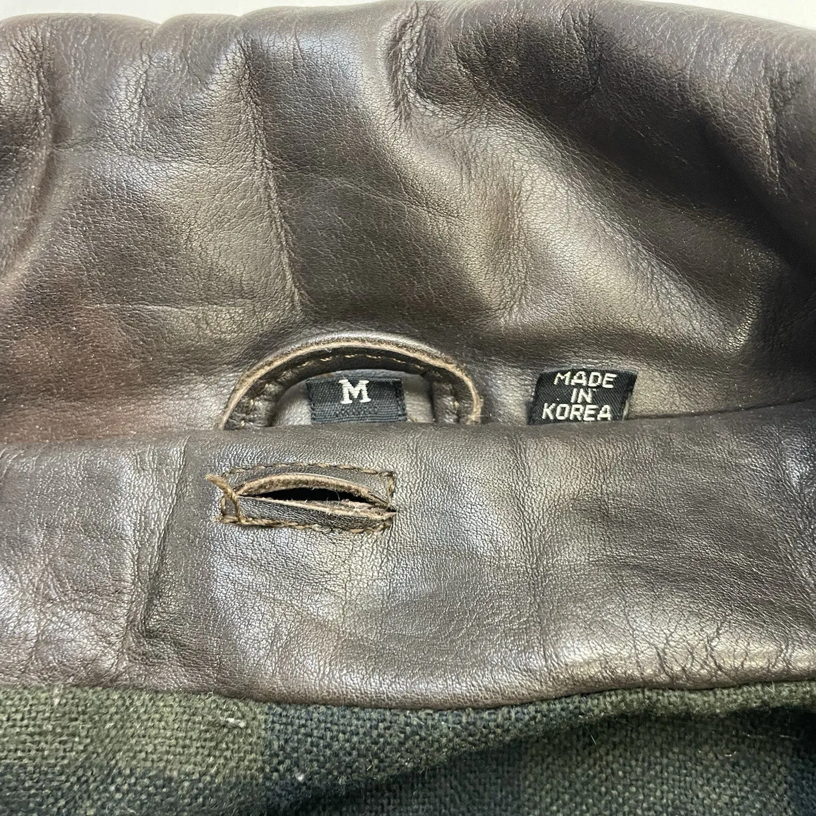 Vintage Leather Bomber Jacket Size Medium Brown