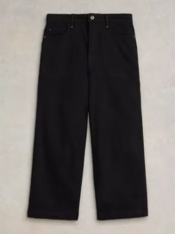 WHITE STUFF<BR>
Tia Wide Crop Jeans<BR>
Black<BR>