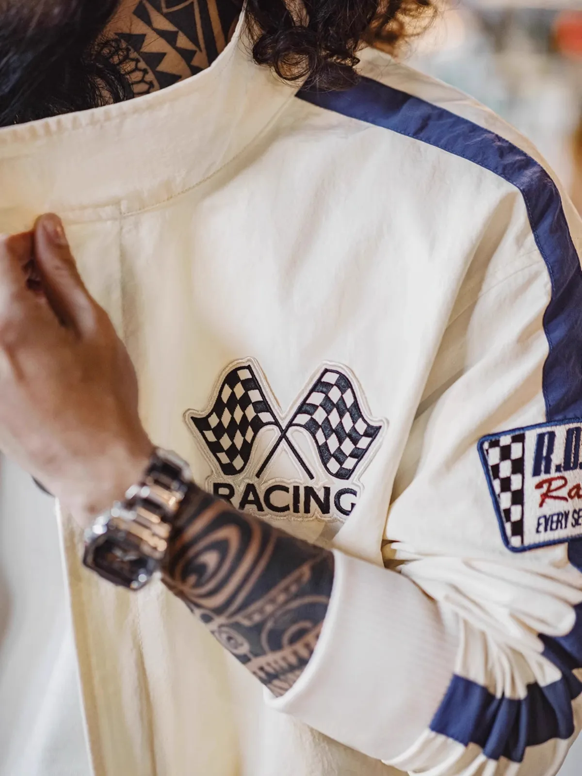 WLS Retro Embroidered Racing Jacket
