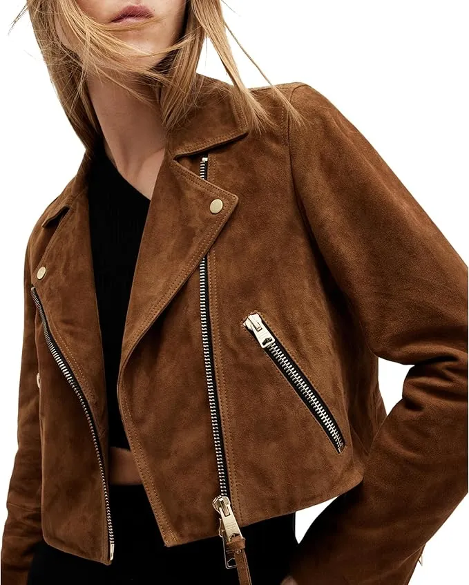 Women's cropped suede Jacket By TJS