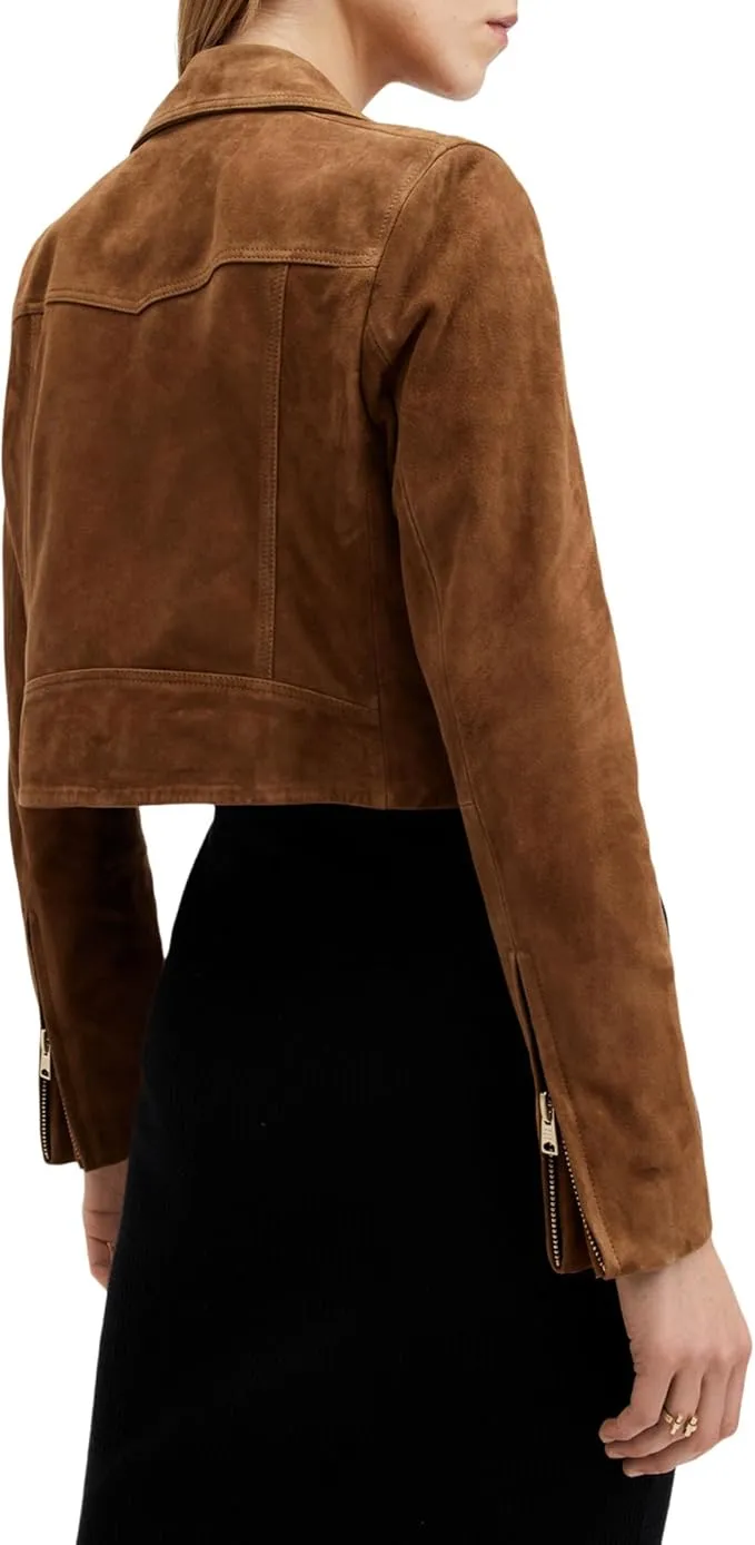 Women's cropped suede Jacket By TJS
