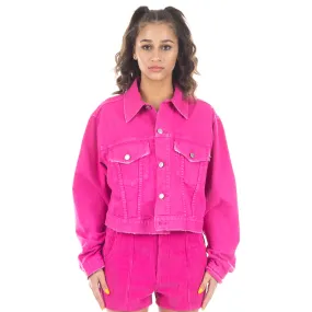 Womens Distressed Cropped Jean Jacket