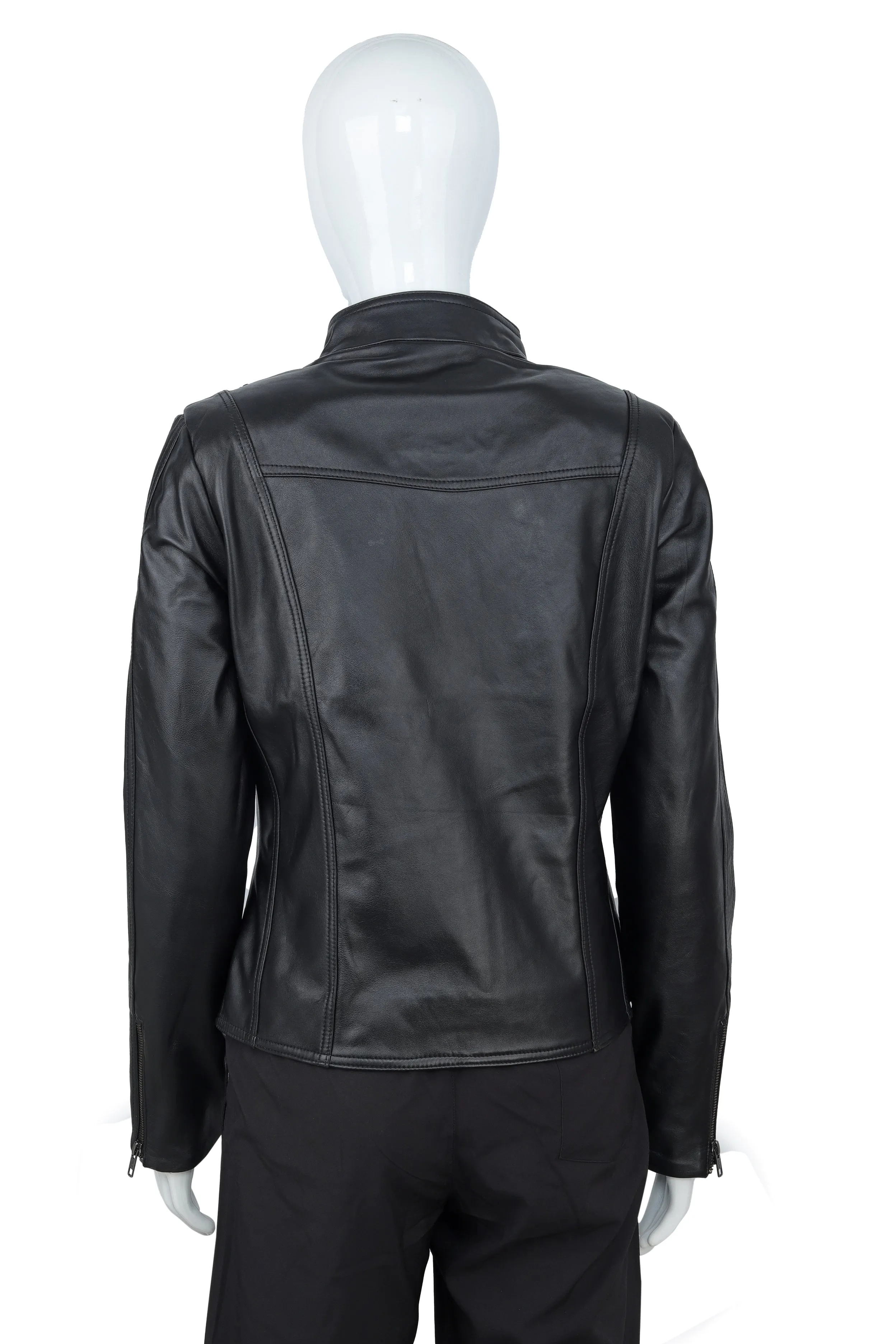 WOMENS LEATHER JACKET 94931 (BLACK)