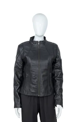 WOMENS LEATHER JACKET 94931 (BLACK)
