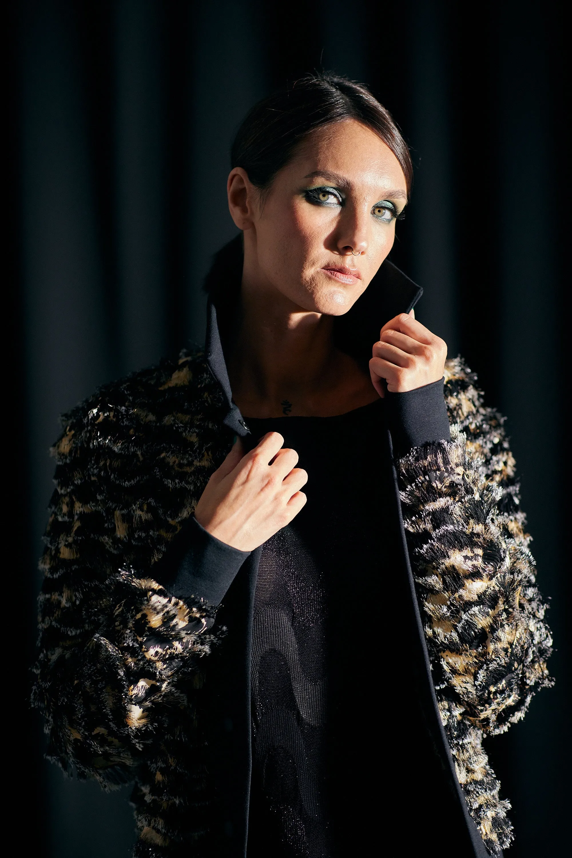 WORLD 4824 Dark Secrets Jacket Gold & Black Fringing