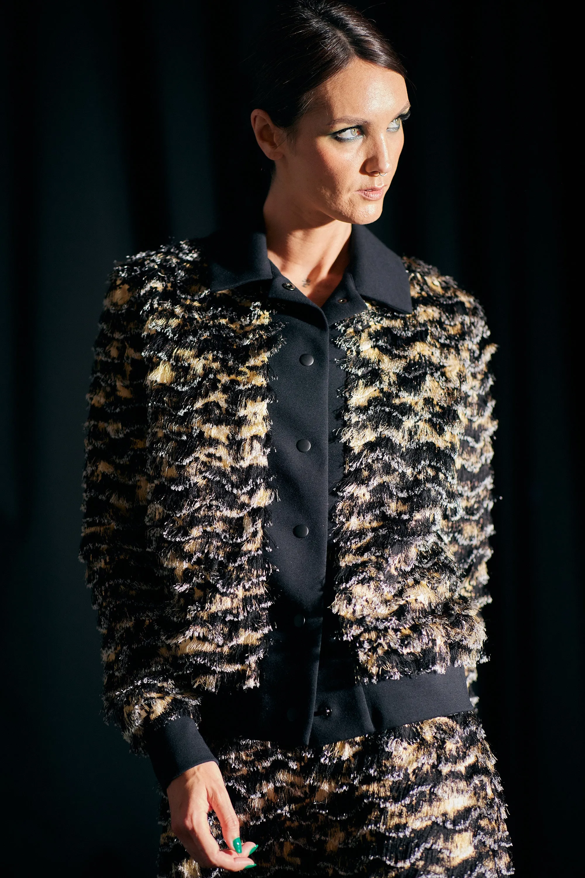 WORLD 4824 Dark Secrets Jacket Gold & Black Fringing