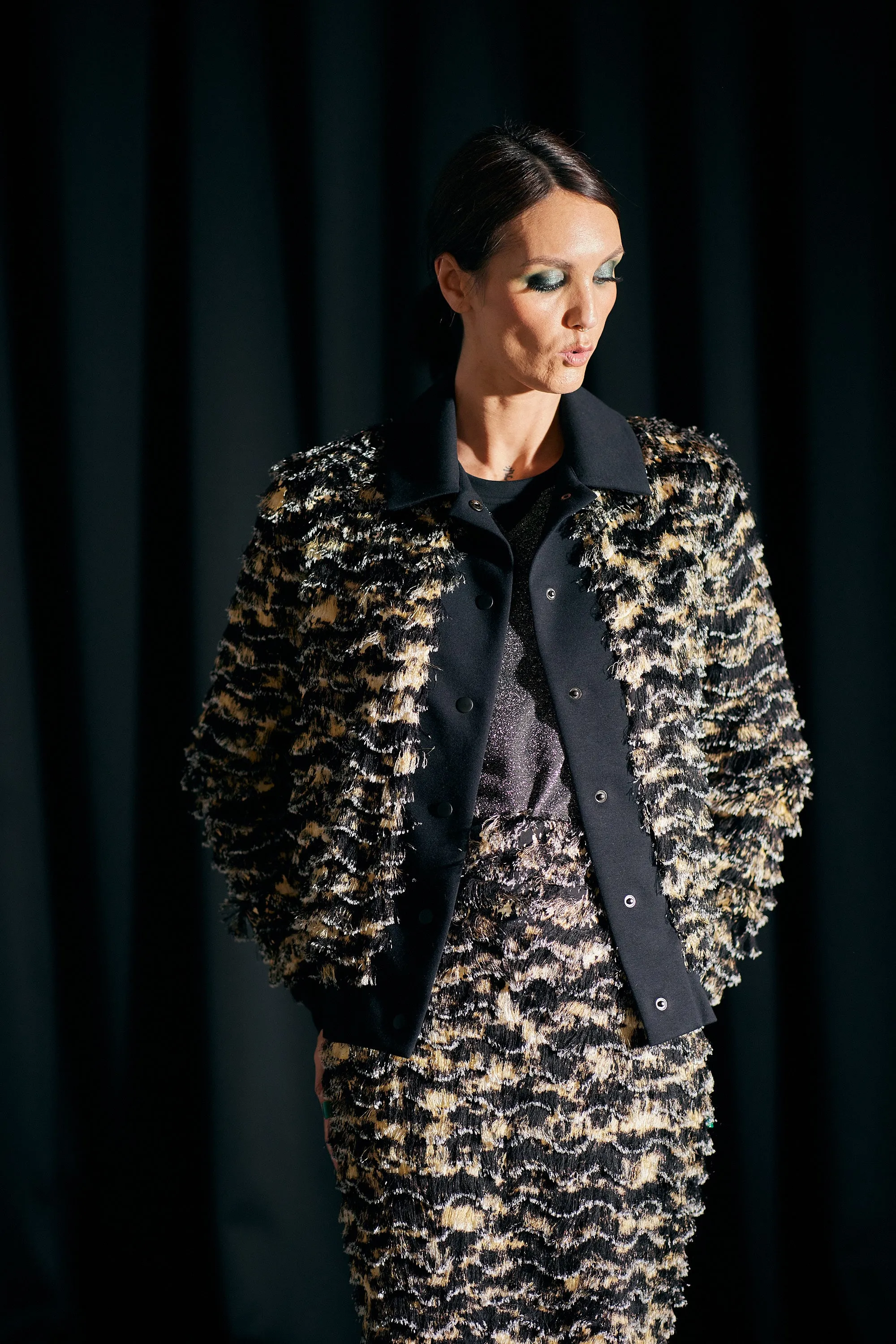 WORLD 4824 Dark Secrets Jacket Gold & Black Fringing