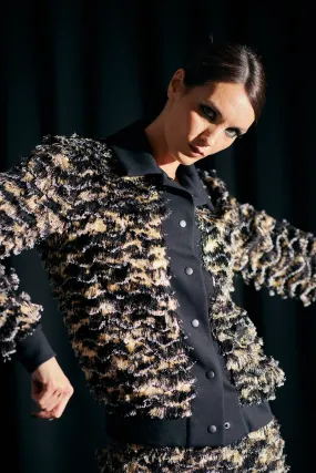 WORLD 4824 Dark Secrets Jacket Gold & Black Fringing