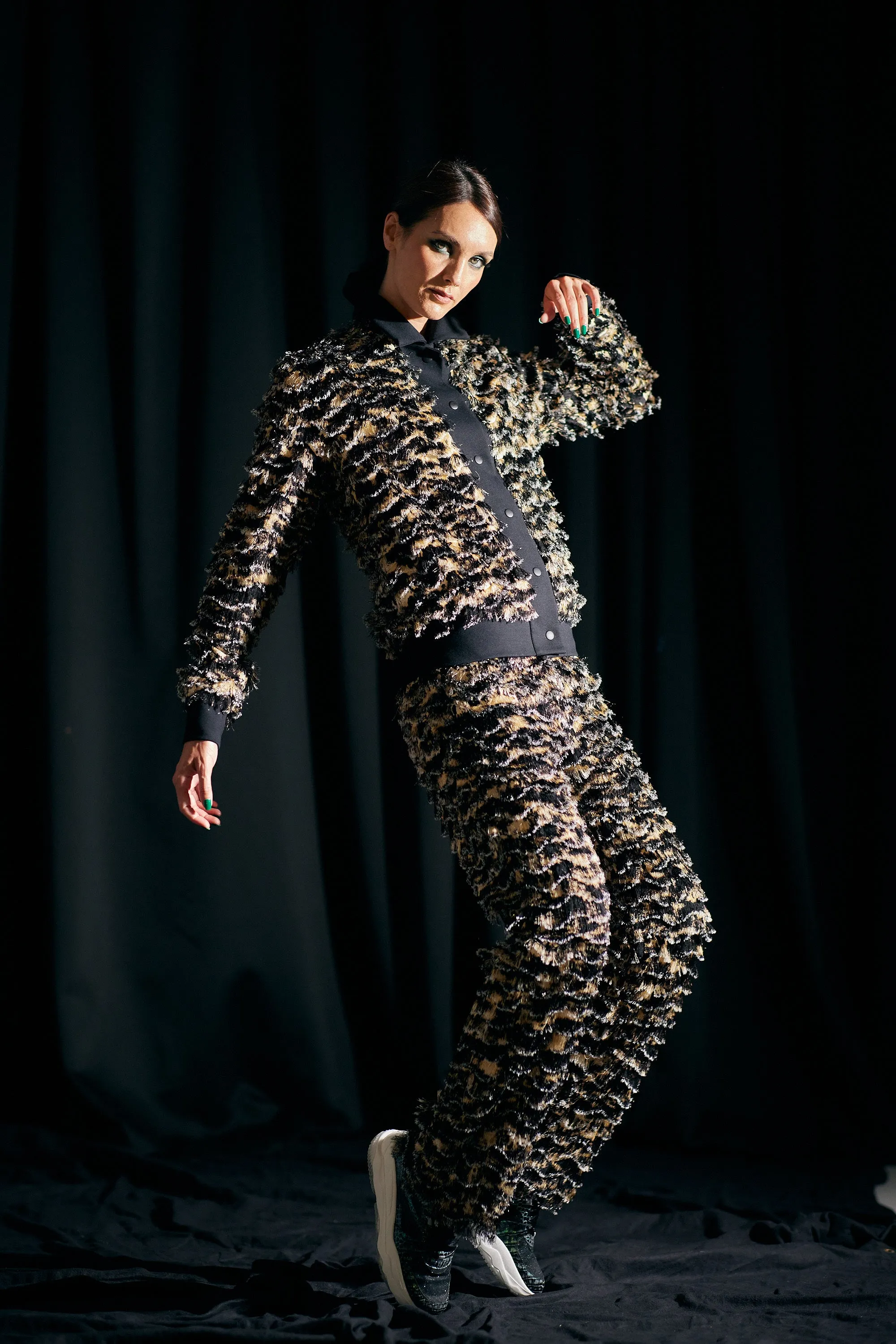 WORLD 4824 Dark Secrets Jacket Gold & Black Fringing