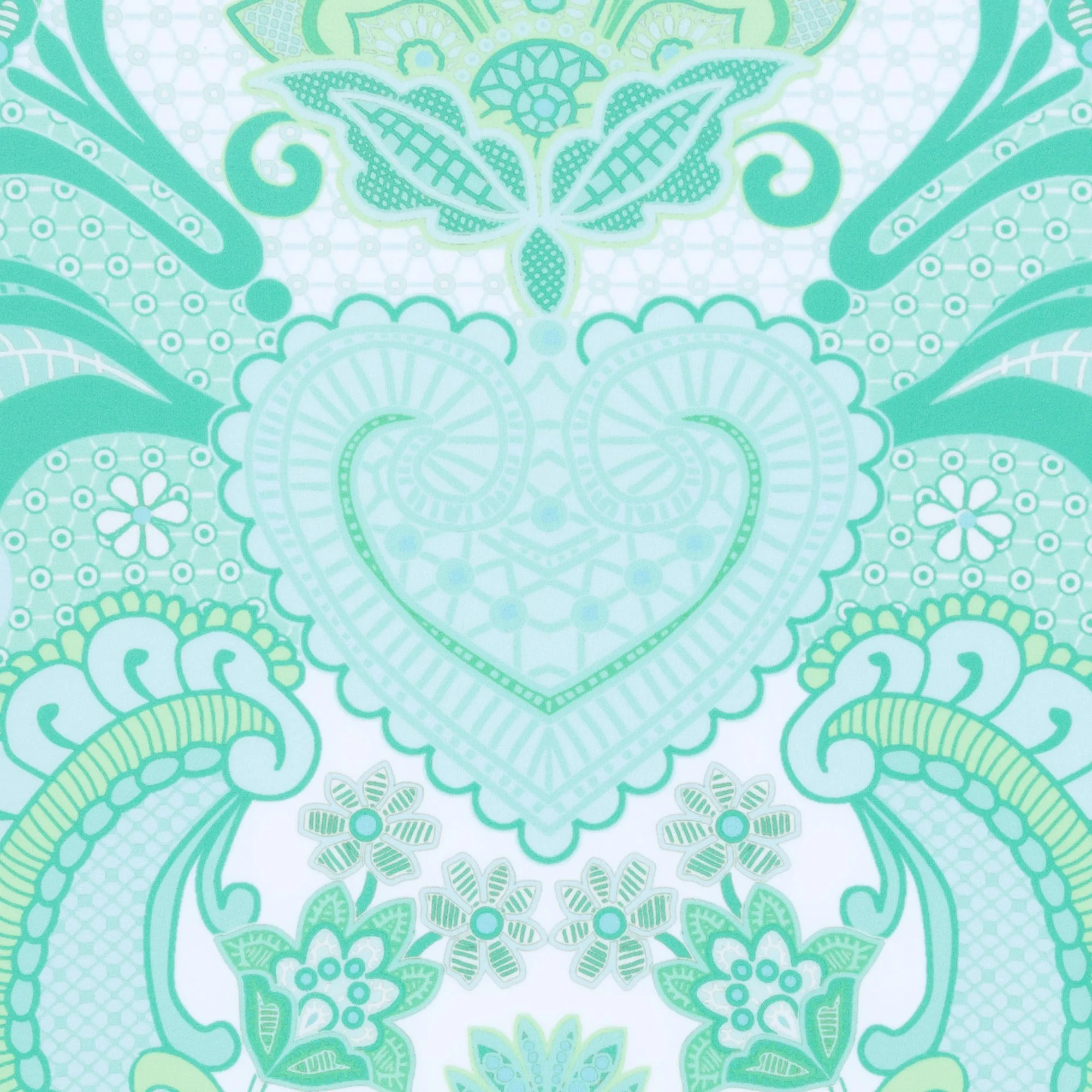 Wrap dress emerald heart print