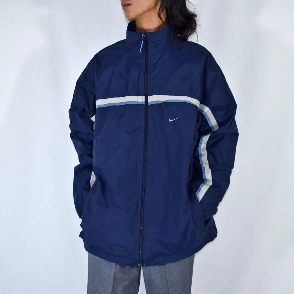 Y2K　NIKE/ナイキ swoosh 刺繍ロゴ 裏地付き ナイロンジャケット　230729