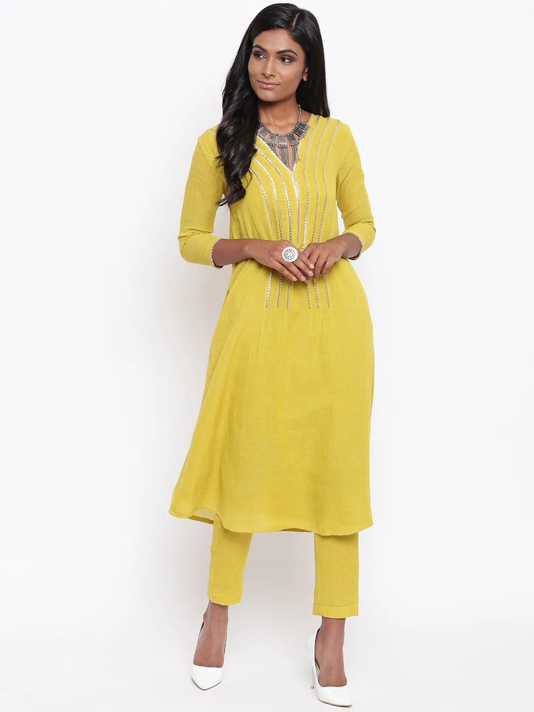 Yellow Gota Kurta Set