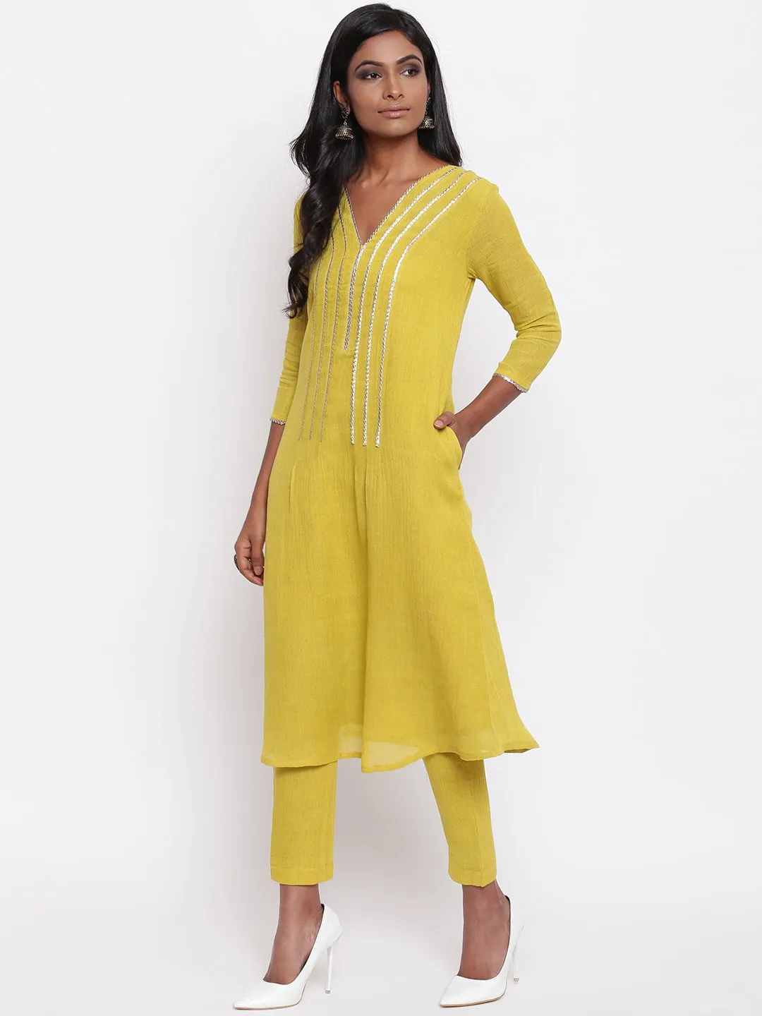 Yellow Gota Kurta Set