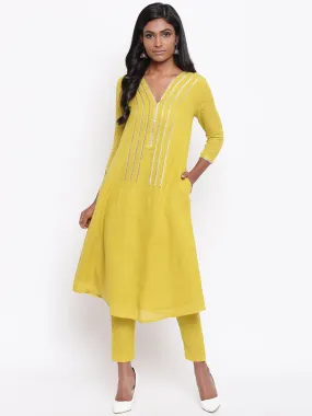Yellow Gota Kurta Set