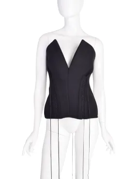 Yohji Yamamoto Vintage AW 2005 Avant Garde Black Felted Wool Corset Top