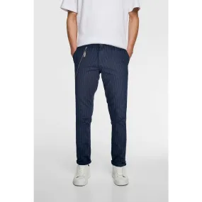 Zara Navy Stripes Skinny Chinos