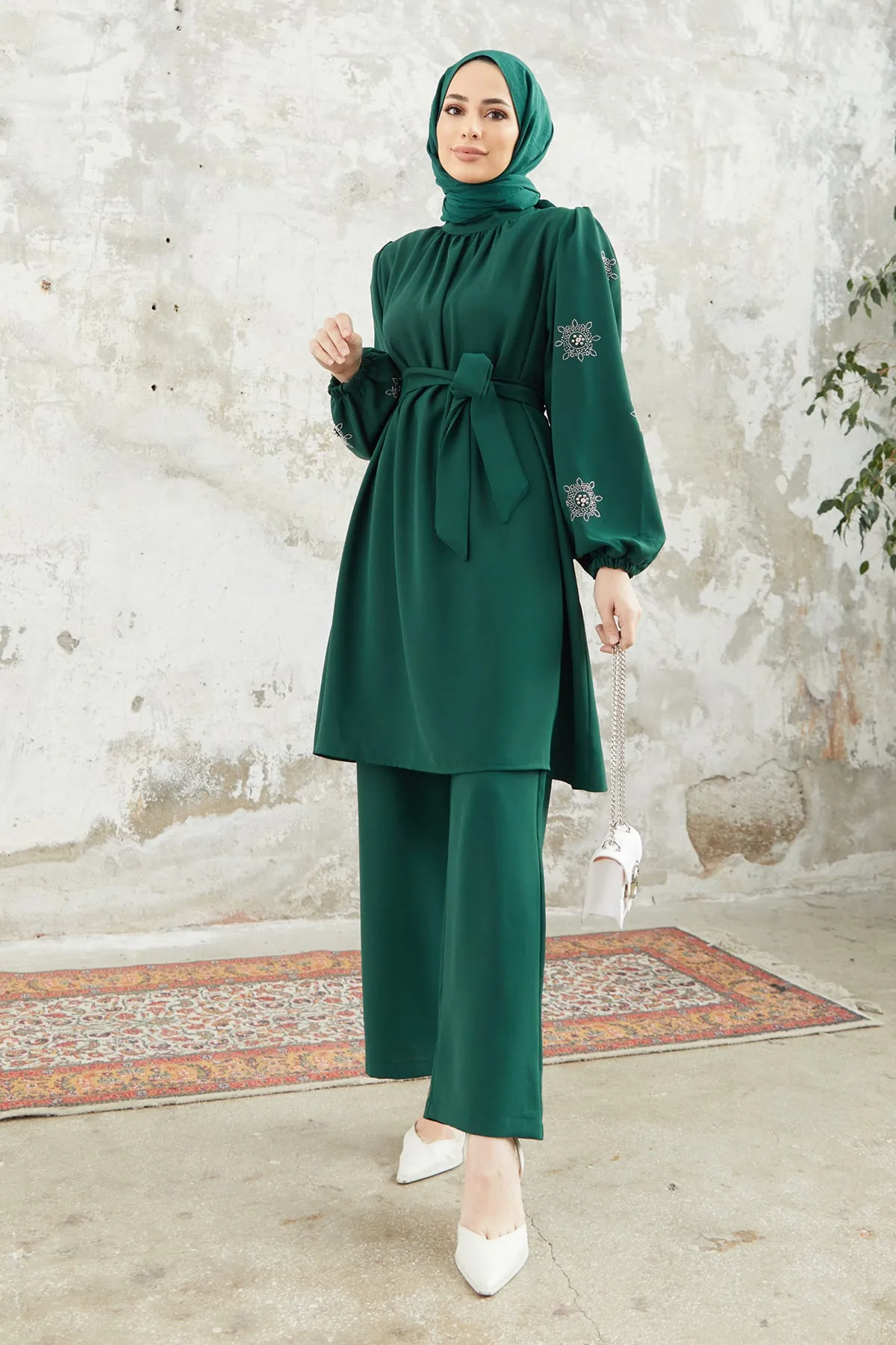 ZRF Women Mila Belted Set - Emerald - Villepinte