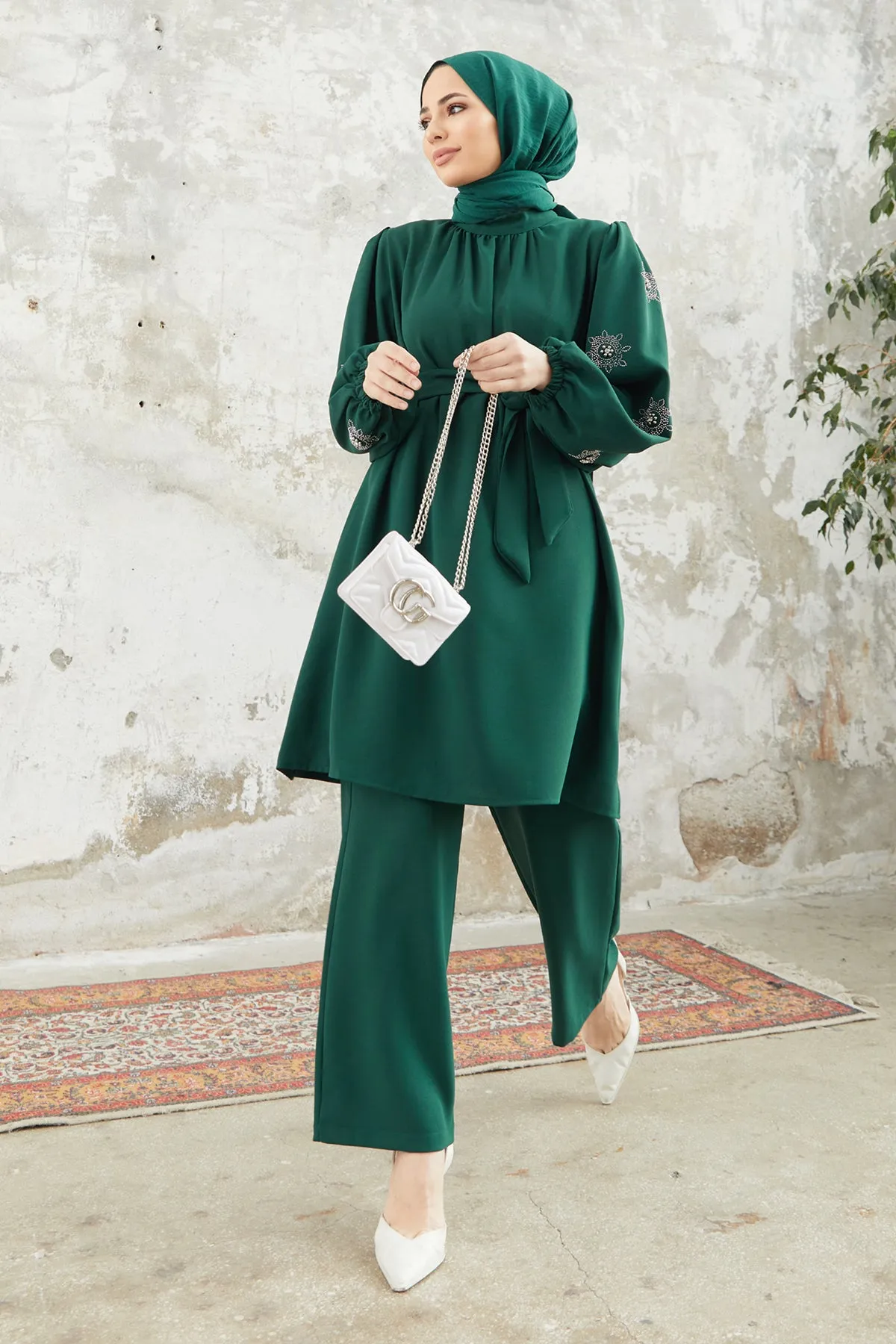 ZRF Women Mila Belted Set - Emerald - Villepinte